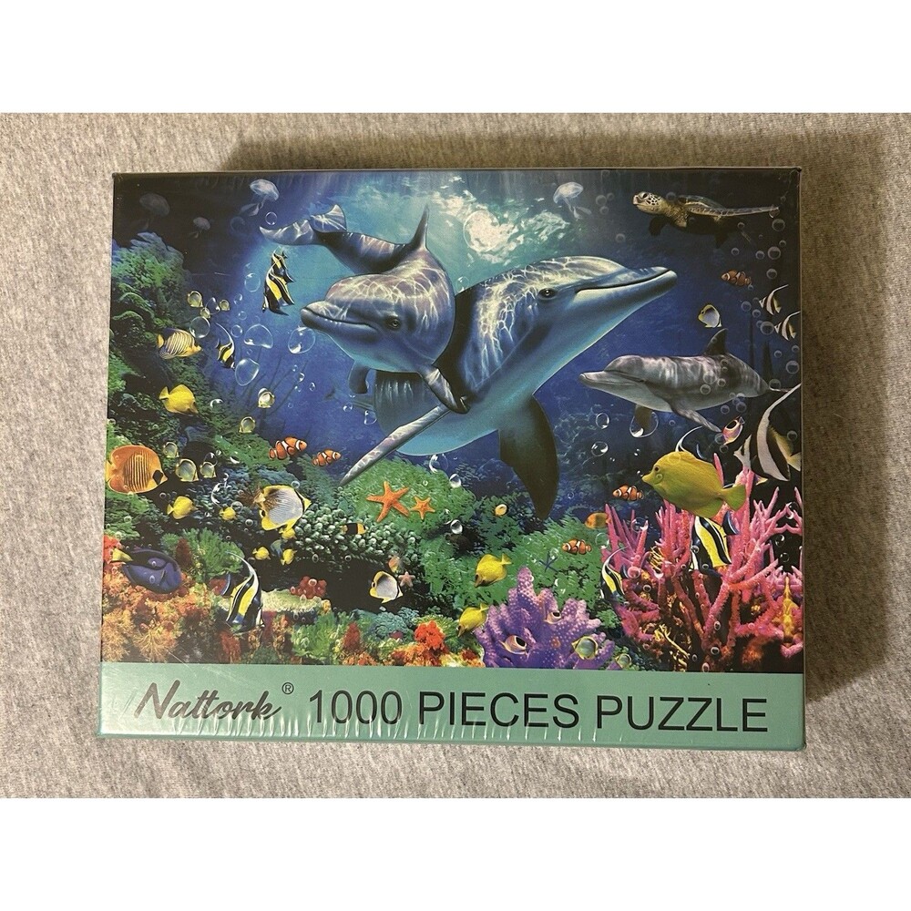 Nattork 1000Pc Jigsaw Puzzle Marine Life Dolphins Underwater Scene Animals New